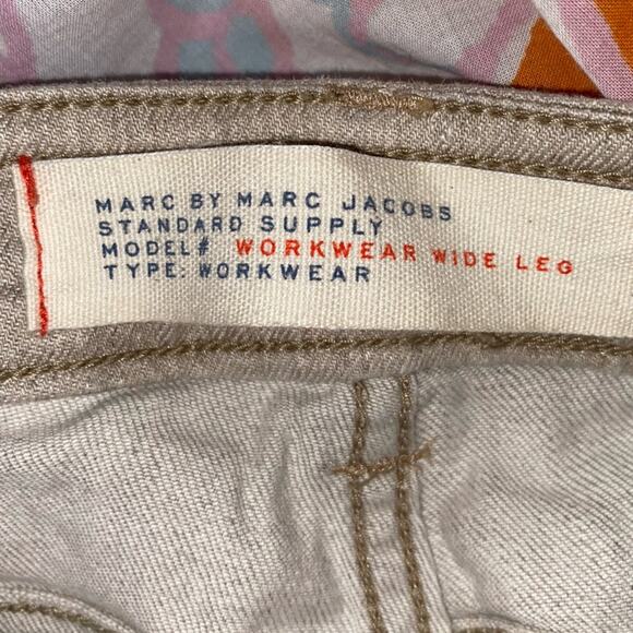 Marc by Marc Jacobs Cal Linen Cotton Workwear Wide Leg Flare Jeans Pants Size 26 - Picture 8 of 14